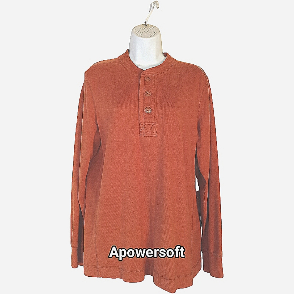 Burnt Orange Winter Henley (0076)